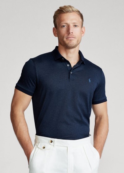 Men's Polo Ralph Lauren Custom Slim Fit Jersey Polos | 912036CQD